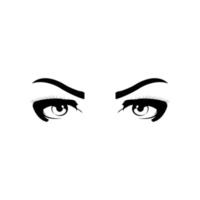 realista mulher olhos Preto e branco vetor ícone