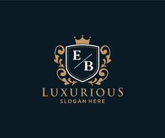 modelo de logotipo de luxo real de letra inicial eb em arte vetorial para restaurante, realeza, boutique, café, hotel, heráldica, joias, moda e outras ilustrações vetoriais. vetor