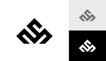 carta sm monograma com diamante forma logotipo Projeto vetor