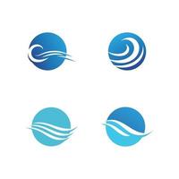 logotipos de ondas de água doce vetor