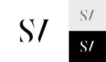 carta sv ou inicial sv monograma logotipo Projeto vetor