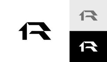 carta r com carta 1 monograma logotipo Projeto vetor