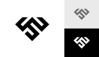 carta ws ou sw monograma com diamante forma logotipo Projeto vetor