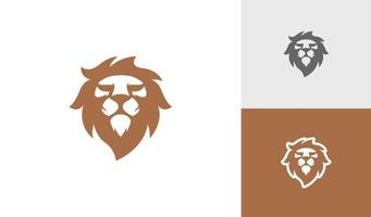 vetor de design de logotipo de cabeça de leão