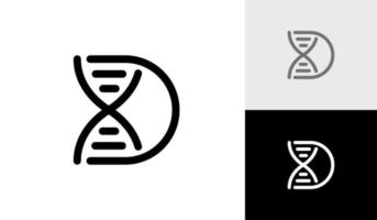 dna símbolo com carta d logotipo Projeto vetor