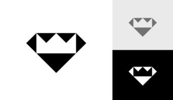 diamante com coroa forma logotipo Projeto vetor