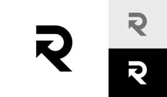 carta r inicial monograma com seta símbolo logotipo Projeto vetor