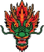 Dragão pixelizada ícone vetor ilustração projeto, pixel arte conjunto isolado vôo monstro