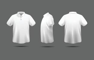 3d branco camiseta conjunto vetor