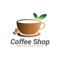 café fazer compras logotipo modelo projeto, adequado para café e chá fazer compras. vetor