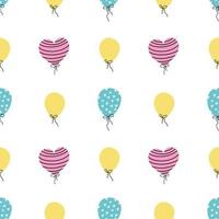 balões coloridos em um fundo branco, fundo de férias, embalagem, papel de parede. padrão sem emenda de vetor