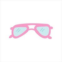 óculos de sol rosa em um fundo branco. ilustração vetorial em estilo simples, ícone vetor