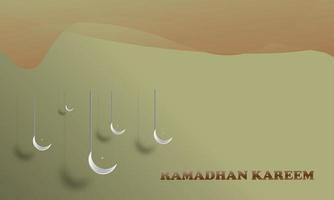 abstrato geométrico fundo Ramadã tema com islâmico enfeite crescente cor creme pastel elegante simples atraente eps 10 vetor