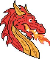 Dragão pixelizada ícone vetor ilustração projeto, pixel arte conjunto isolado vôo monstro