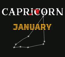 Capricórnio janeiro camisa, zodíaco Capricórnio vetor