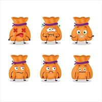 laranja doce saco desenho animado personagem com Não expressão vetor