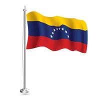 venezuelano bandeira. isolado realista onda bandeira do Venezuela país em mastro. vetor