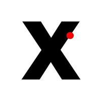 carta x com uma vermelho ponto. x companhia monograma. vetor
