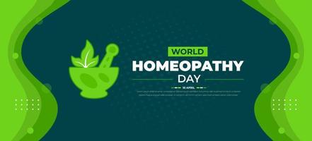 mundo homeopatia dia fundo ou bandeira Projeto modelo com verde cor vetor