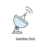 satélite prato vetor preencher esboço ícones. simples estoque ilustração estoque