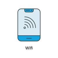 Wi-fi vetor preencher esboço ícones. simples estoque ilustração estoque