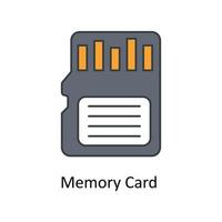 memória cartão vetor preencher esboço ícones. simples estoque ilustração estoque