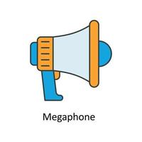 megafone vetor preencher esboço ícones. simples estoque ilustração estoque