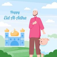 feliz celebração eid al adha vetor