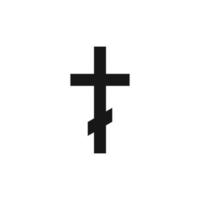 ortodoxo cristandade símbolo. religião ícone. silhueta do Preto Cruz isolado em branco fundo. vetor