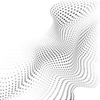 abstrato meio-tom fundo com dinâmico ondas. meio-tom Projeto elemento movimento efeito. urdidura pontos superfície. vetor ilustração isolado em branco