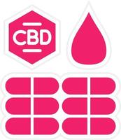 bio cbd por cápsula vetor ícone estilo