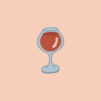 vermelho vinho vidro ícone, copo de vinho logotipo, artigos de vidro ícone vetor arte ilustração isolado