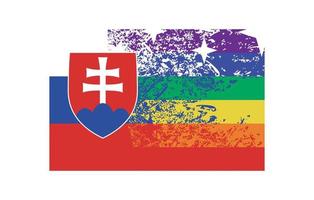 Projeto do a Eslováquia bandeira misturado com a gay orgulho bandeira vetor