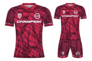 maquete de design de camiseta esportiva de camisa de futebol para clube de futebol vetor