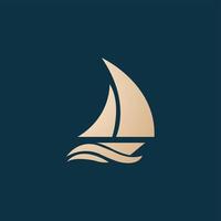 luxo e moderno Navegando barco iate logotipo Projeto vetor