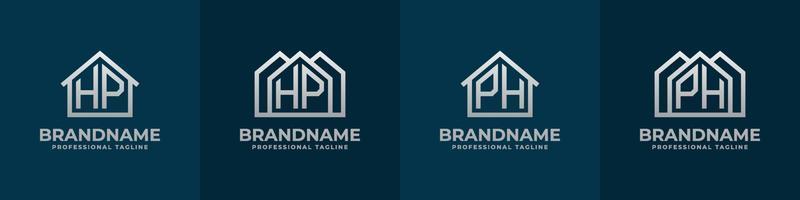 carta hp e ph casa logotipo definir. adequado para qualquer o negócio relacionado para casa, real Estado, construção, interior com hp ou ph iniciais. vetor