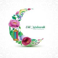 eid Mubarak com decorativo lua islâmico cartão ilustração Projeto vetor
