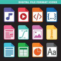 digital Arquivo formato ícones vetor