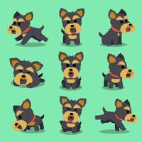 personagem de desenho animado yorkshire terrier posa de cachorro vetor