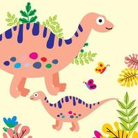 vetor de dinossauros bonitos dos desenhos animados. eps 10