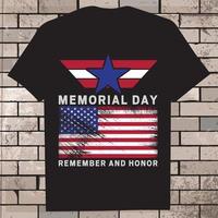 memorial dia camiseta vetor ilustração, EUA bandeira
