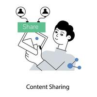 compartilhamento de conteúdo moderno vetor