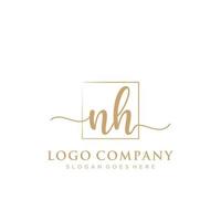 inicial nh feminino logotipo coleções modelo. caligrafia logotipo do inicial assinatura, casamento, moda, joalheria, butique, floral e botânico com criativo modelo para qualquer companhia ou negócios. vetor