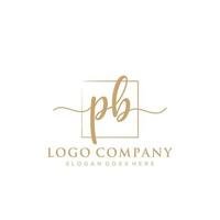 inicial pb feminino logotipo coleções modelo. caligrafia logotipo do inicial assinatura, casamento, moda, joalheria, butique, floral e botânico com criativo modelo para qualquer companhia ou negócios. vetor