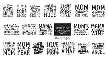 mães dia tipografia agrupar para Camisetas, cartões, quadro, Armação obra de arte, telefone casos, bolsas, canecas, adesivos, copos, imprimir, etc vetor