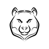 arte de linha preto e branco de cabeça de urso. bom uso de símbolo, mascote, ícone, avatar, tatuagem, design de camiseta, logotipo ou qualquer design que você deseja. vetor