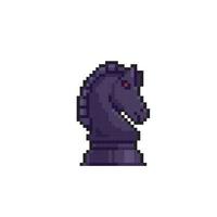 Preto cavalo xadrez peça dentro pixel arte estilo vetor
