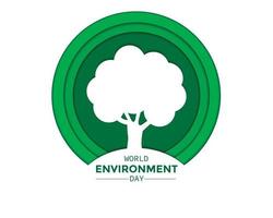 papel do dia do meio ambiente mundial com árvore