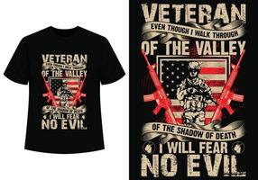 design de camiseta veterano vetor