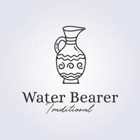 tradicional água O portador logotipo linha arte vetor ilustração Projeto